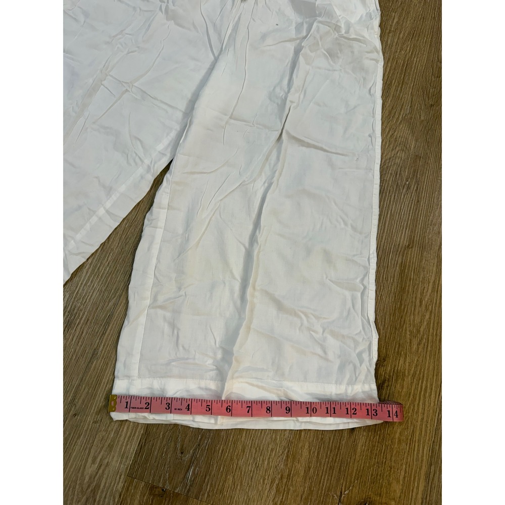 Athleta Cotton Dreams Sleep Culotte Womens M White Wide Leg Pajama Pants Lounge - Picture 7 of 8